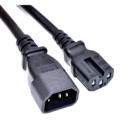 Akyga Strm IEC 60320 C14 to C15 Black 18m Power Cable - High-Quality, Durable Connection - 5901720137197